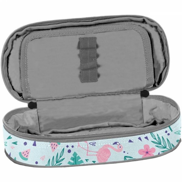 FLAMINGI PIÓRNIK DLA DZIEWCZYNY SZKOLNY OTWIERANY Z KLAPKĄ PASO