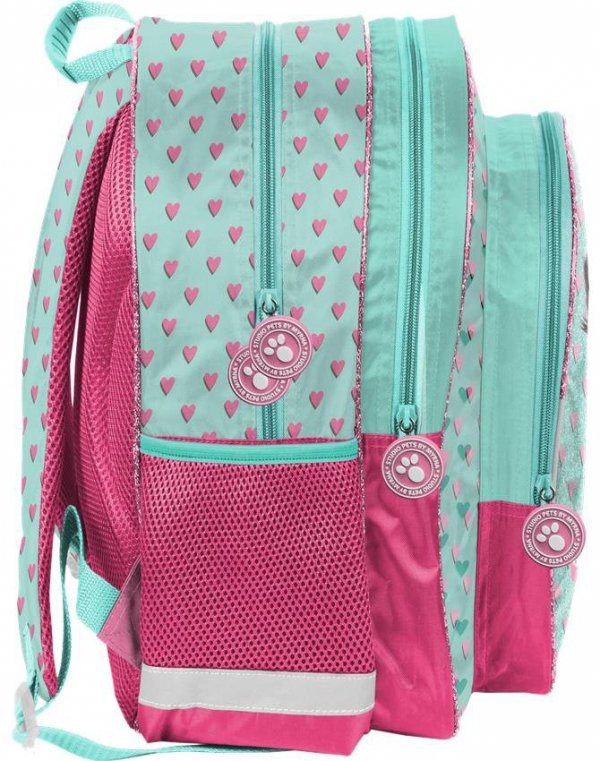 Plecak Szkolny Piesek w Sweterku dla Dziewczynki Komplet [PQD-090]