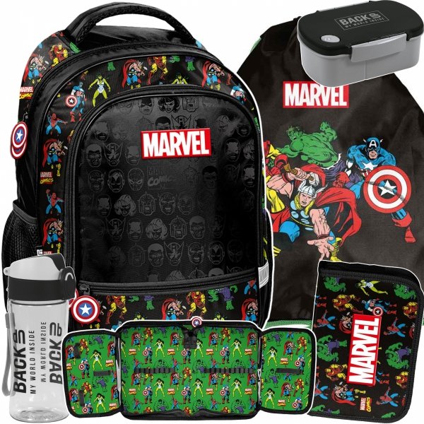 MARVEL PLECAK SZKOLNY DO PODSTAWÓWKI AVENGERS ZESTAW 5w1 CHŁOPIĘCY PASO