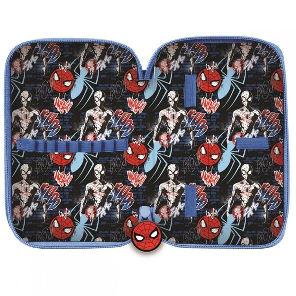 Piórnik Spiderman Szkolny Dwukomorowy dla Chłopaka Paso [SPW-P022BW]
