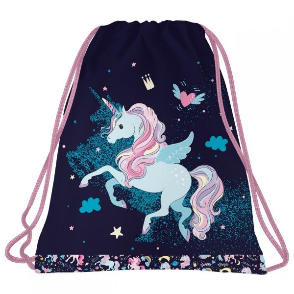 PLECAK JEDNOROŻEC SZKOLNY DO 1 KLASY ZESTAW 5el DZIEWCZĘCY UNICORN DERFORM
