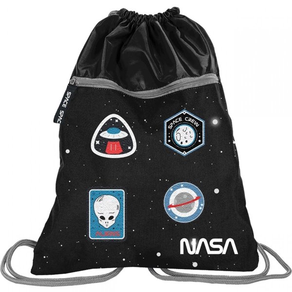 Nasa Tornister dla Chłopaka Czarny Szkolny Naszywki [PP20NS-525]