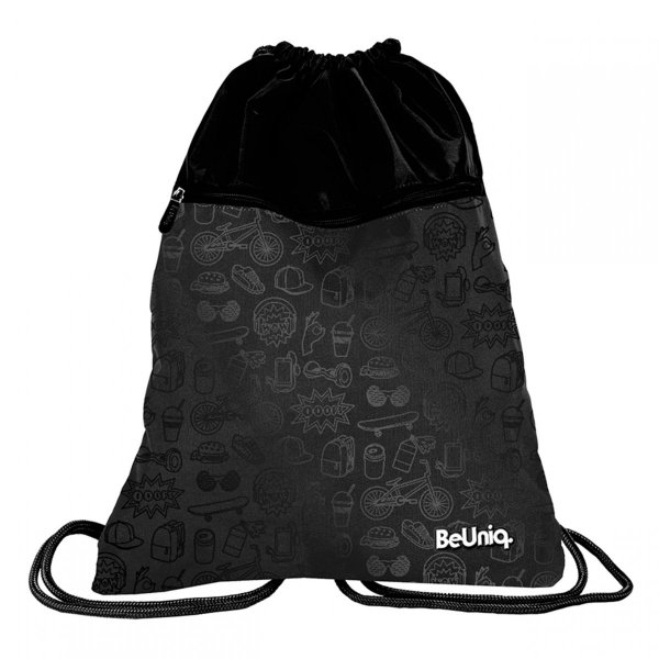 Plecak dla Młodzieży Szkolny dla Chłopaków BeUniq Czarny Zestaw [PPIC20-2706]