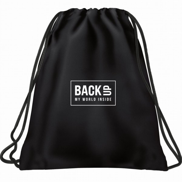 PLECAK CZARNY MŁODZIEŻOWY BACKUP SZKOLNY KOLOROWE ZAMKI KOMPLET 5w1