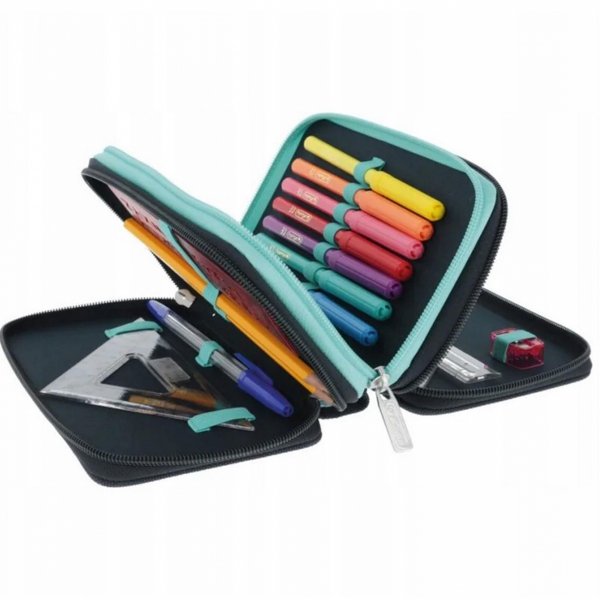 HERLITZ PIÓRNIK 3 komorowy DO SZKOŁY z WYPOSAŻENIEM LIONS