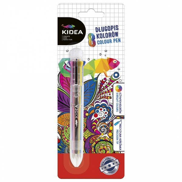 Długopis Wielokolorowy 8 Kolorów Kidea Automatyczny [D8KA]