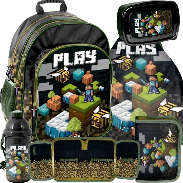 Piksele Plecak Minecraft Pixele Zestaw 5el. chłopięcy [PP22GM-090]