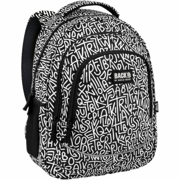 PLECAK KOMPLET 5w1 BACKUP SZKOLNY MŁODZIEŻOWY LITERY GRAFFITI 3 KOMOROWY