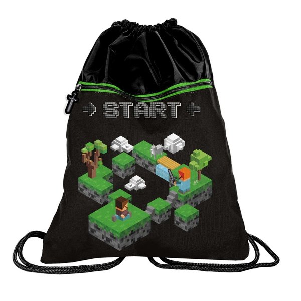 Duży Worek MINECRAFT Plecak na Sznurkach na Kapcie PIKSELE GRA GAMER GRY