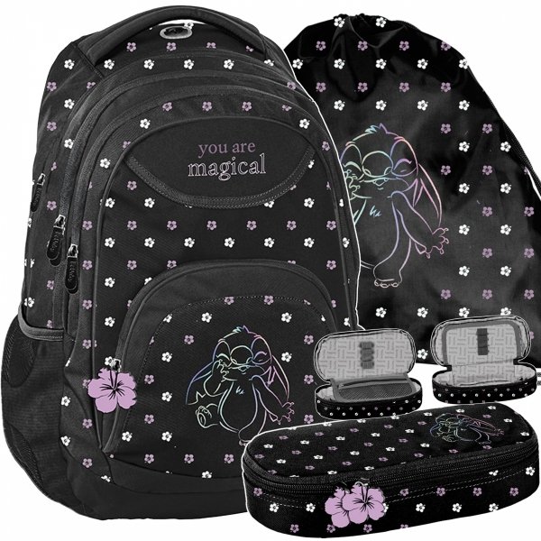 STITCH PLECAK ZESTAW 3w1 SZKOLNY BEUNIQ MŁODZIEŻOWY DLA UCZNIÓW STICH