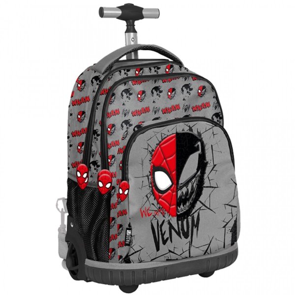 Spiderman Plecak Szkolny na Kółkach Venom z Rączką  Paso [SP23BB-671]