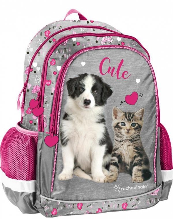Plecak Szkolny Piesek Kotek dla Dziewczynki [RLE-081]