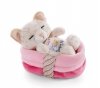 NICI 47892 Maskotka śpiący kotek w panterkę 12cm w koszyku różowym