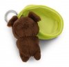 NICI 49990 Brelok Sleeping Pets pies brązowy 8cm, koszyk zielony