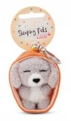 NICI 49991 Brelok Sleeping Pets pies pudel szary 8cm, koszyk pomarańczowy