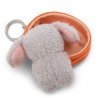 NICI 49991 Brelok Sleeping Pets pies pudel szary 8cm, koszyk pomarańczowy