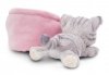NICI 61331 Maskotka kotek szary pręgowany 12cm w koszyku różowym