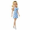 Barbie Lalka Fashionistas Blondynka w niebieskiej sukience z kokardkami HYT93 MATTEL
