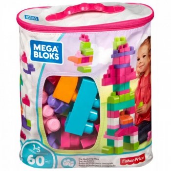 Mega Bloks Klocki 60 elementów torba różowa
