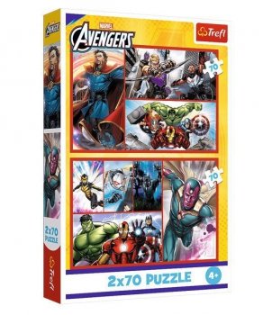Trefl Puzzle  2x70 elementów Avengers Zostań bohaterem