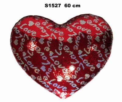 Serce cekinowe 60cm 1 kolorowe 156020