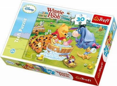 Puzzle 30el Kubuś Puchatek Kąpiel Prosiaczka 18198 Trefl p20