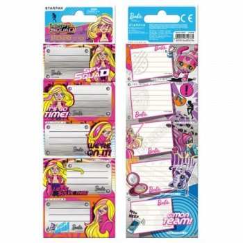 Naklejki na zeszyt Barbie. mix STARPAK,cena za 1szt