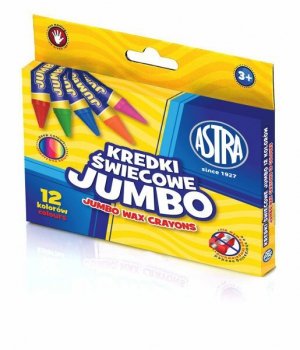Kredki świecowe 12kol Jumbo 9mm/100mm ASTRA