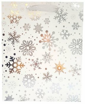 Torebka ozdobna prezentowa świąteczna metalik 6004A 30x39x12cm p12, mix cena za 1 szt