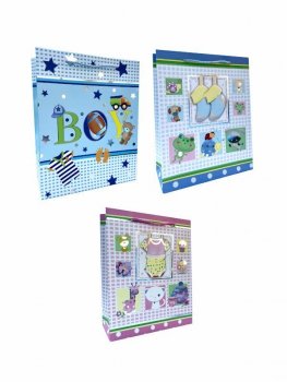 Torebka ozdobna prezentowa 3wz 9867C 18x23x10cm p12, mix cena za 1 szt