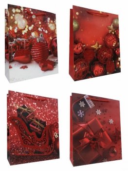 Torebka ozdobna prezentowa świąteczna 339A 30x41,5x12cm mix cena za 1 szt