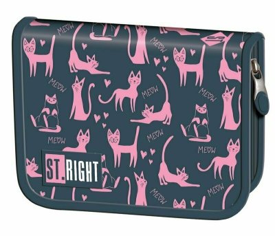 PROMO Piórnik dwuklapkowy bez wyposażenia STRIGHT PC-03 Lazy Cats