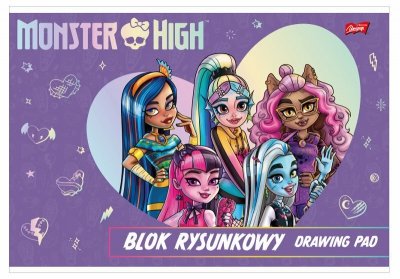 Blok rysunkowy biały A4 20k Monster High p10 cena za 1 szt