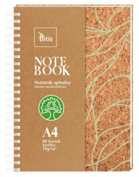 Kołonotatnik A4 80k oprawa korkowa 70g/m2