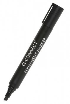 Marker permanentny Q-CONNECT ścięty, 3-5mm (linia) czarny p10 cena za 1 szt