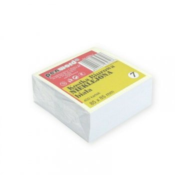 Kostka biurowa nieklejona 400 kartek 85x85x35mm biała KBN-07