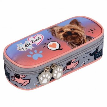 PROMO Piórnik saszetka usztywniona z wewnętrzną klapką ST.RIGHT PCL-01 My Little Friend Grey