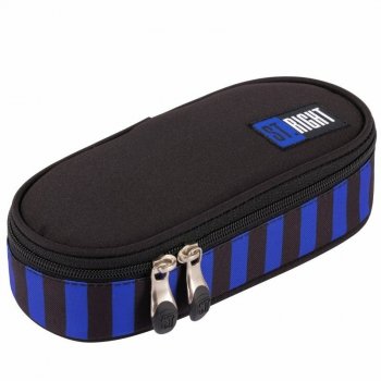 PROMO Piórnik saszetka usztywniona z wewnętrzną klapką ST.RIGHT PC-01 Black Blue