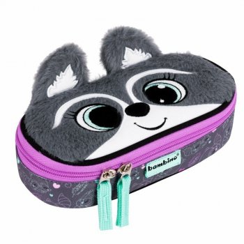 Piórnik saszetka usztywniona z wewnętrzną klapką Bambino PC-01 Racoon
