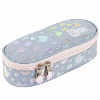 PROMO Piórnik saszetka usztywniona z wewnętrzną klapką ST.RIGHT PC-01 Silver Cats
