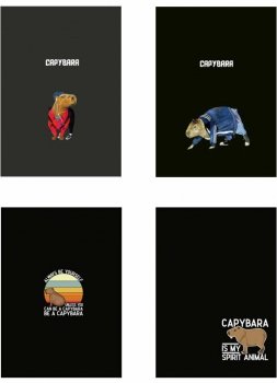 PROMO Zeszyt A5 60k krata laminowany CAPYBARA p10 mix cena za 1 szt
