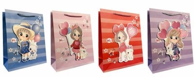 Torebka ozdobna prezentowa 26x32x10cm 3084B mix cena za 1szt