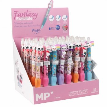 Długopis ścieralny z nakładką 0.5 mm Kotek PE187-02 p48 mix cena za 1 szt