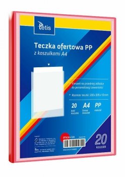 Teczka ofertowa A4 PP + 20 koszulek czerwona BT630-C20 tetis