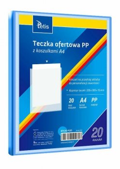 Teczka ofertowa A4 PP + 20 koszulek niebieska BT630-N20 tetis