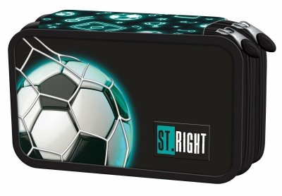 Piórnik podwójny z wyposażeniem ST.RIGHT PC-04 Neon Football