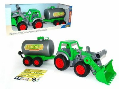 Wader-Polesie 37763 Traktor Ładowarka z cysterną w pudełku
