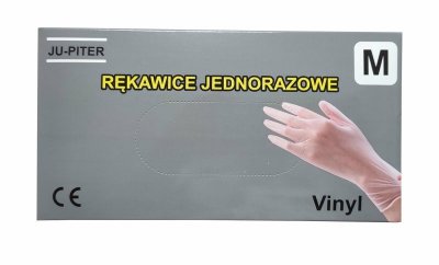 PROMO Rękawice jednorazowe, vinylowe, bezpudrowe M 100szt