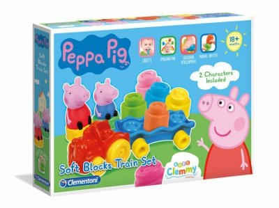 PROMO Clementoni Clemmy Klocki pociąg Świnka Peppa 17249