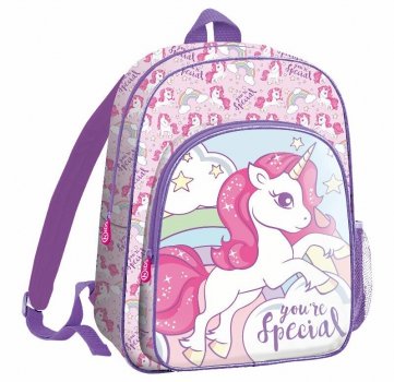 Plecak dwukomorowy z brokatem 36cm Jednorożec KL10148 Kids Euroswan